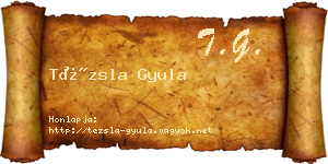 Tézsla Gyula névjegykártya